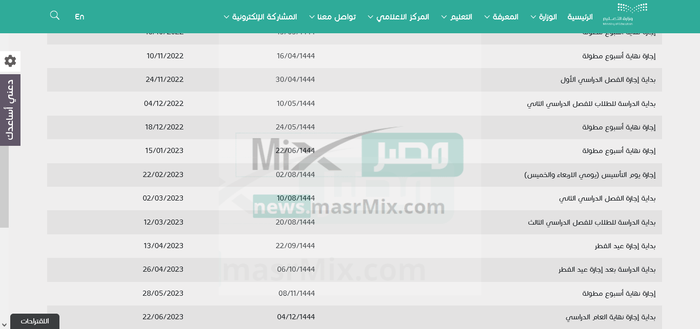 كم باقي على الاختبارات النهائية 1444 العد التنازلي